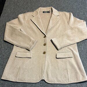 Lauren Ralph Lauren Blazer/Jacket 3 Button Closure Flap Pockets Camel Size XL EP